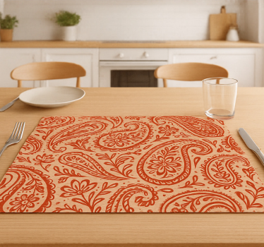 Meleg piros paisley mintás tányéralátétek eredeti - TenStickers