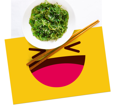 Modern emoji nevető arc gyermekek vinyl placemats - TenStickers