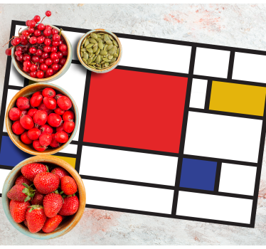 Mondrian geometrikus művészet eredeti vinyl placemats - TenStickers