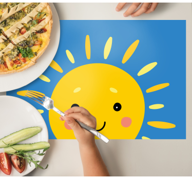 Mosolygó nap arca tányéralátétek gyermekeknek - TenStickers