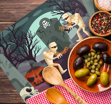 Múmiák a sírkertből tányéralátétek halloween - TenStickers