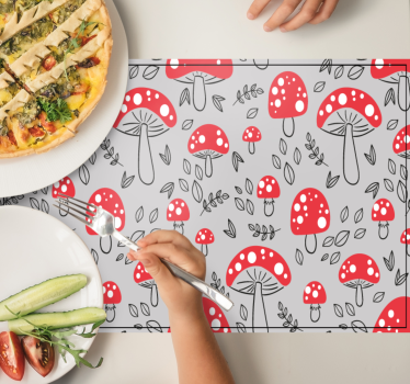 Piros gomba mintás tányéralátétek eredeti - TenStickers