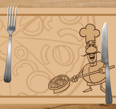 Pizza tartó chef tányéralátétek gyermekeknek - TenStickers