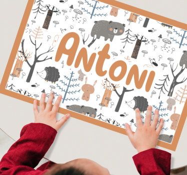 Skandináv erdő állatokkal gyerek asztali szőnyeg - TenStickers