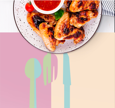 Stylizált evőeszközök eredeti tányéralátétek - TenStickers