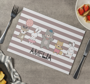 Személyre szabott asztali szőnyegekkel táncoló állatok - TenStickers