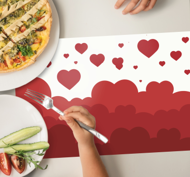 Szívfelhő minta tányéralátétek eredeti - TenStickers