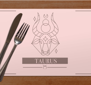 Taurus rózsaszín kártya állatöv jel design otthoni vinil alátétek - TenStickers