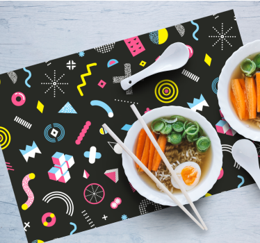 Vibráló geometrikus elemei - tányéralátétek eredeti - TenStickers
