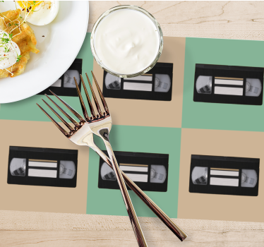 Vintage vhs szalag mintás tányéralátétek eredeti - TenStickers