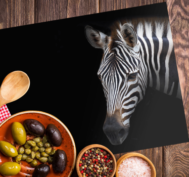 Zebra fej közeli eredeti tányéralátétek - TenStickers