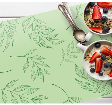 Zöld virágos háttér étterem vinyl placemats - TenStickers