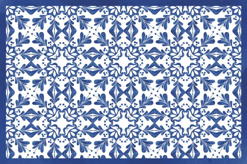 Klasszikus kék hidraulika tányéralátétek eredeti - TenStickers