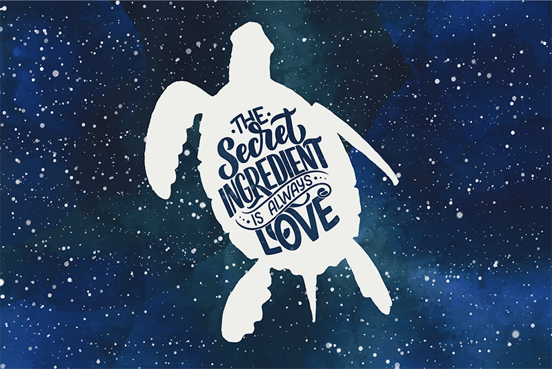 Teknős galaxis mintájú teknős helyszínekkel - TenStickers