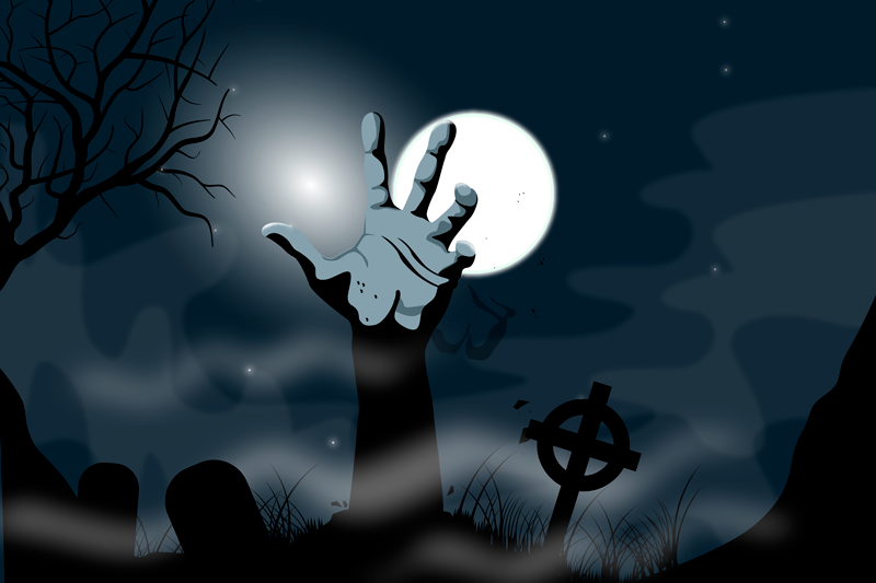 Halloween tányéralátétek kísérteties temetőjelenet - TenStickers