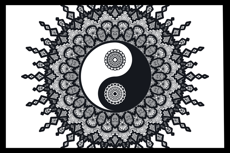 Yin yang mandala minta tányéralátétek struktúra - TenStickers