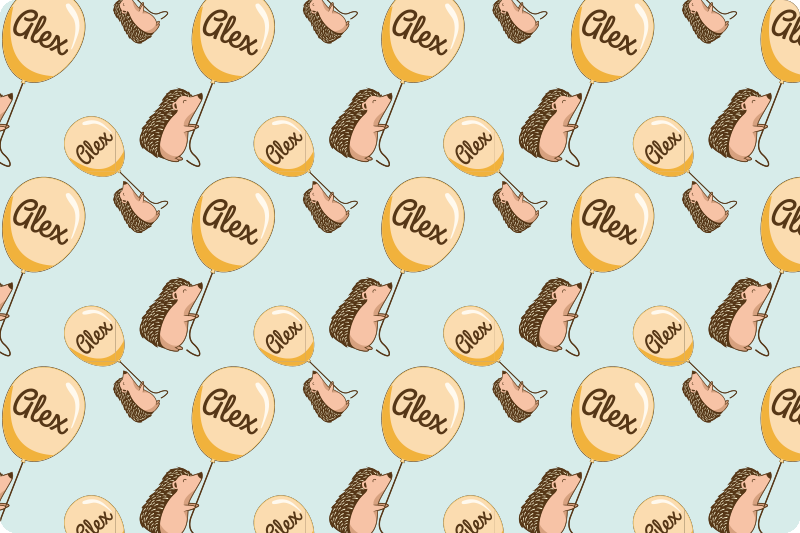 Sündisznó lufi névvel tányéralátétek gyermekek - TenStickers