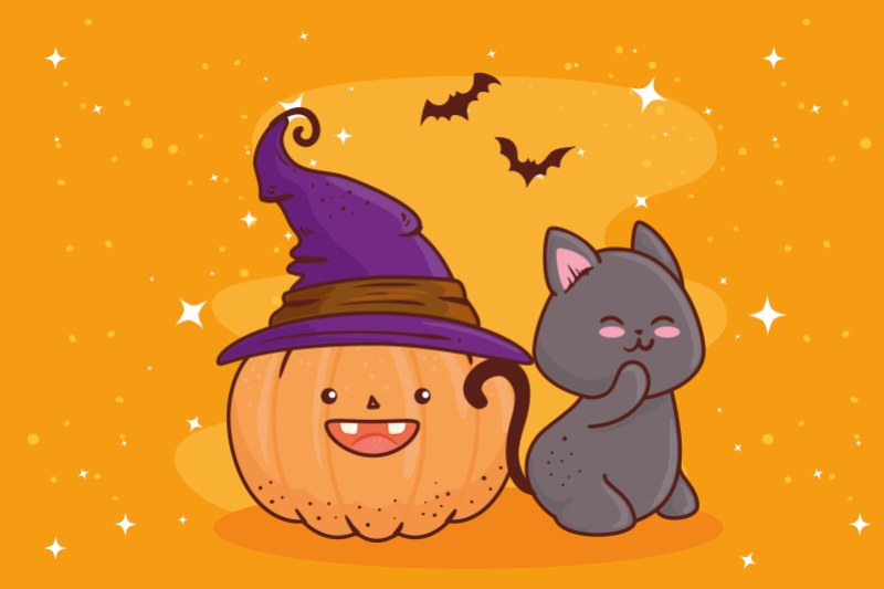 Tökfej boszorkány gyermekek teríték - TenStickers