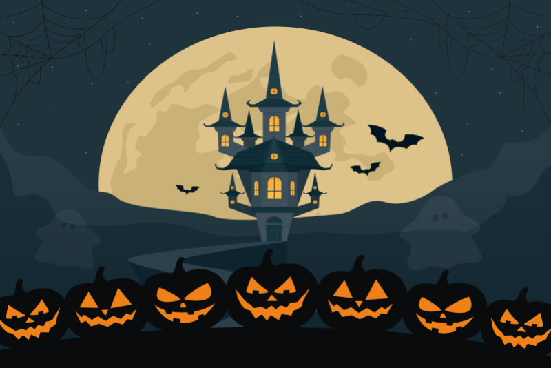 Tányéralátétek halloween kísértetjárta kastélyban - TenStickers