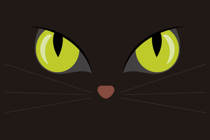 Ijesztő fekete halloween macska alátétek - TenStickers