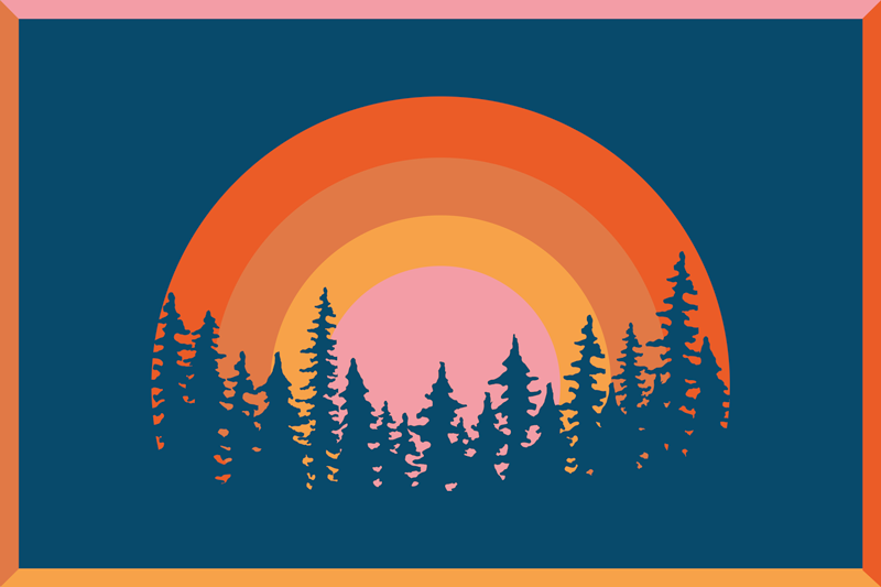 Vibráló szivárványos táj tányéralátétek eredeti - TenStickers