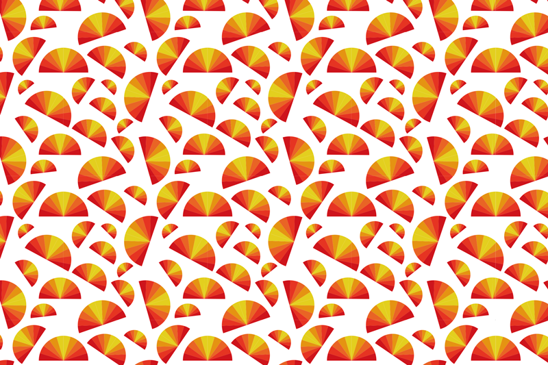 Színes legyező minták tányéralátétek eredeti - TenStickers