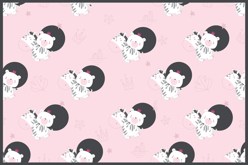 Cuki zebra illusztrációs tányéralátétek gyermekeknek - TenStickers