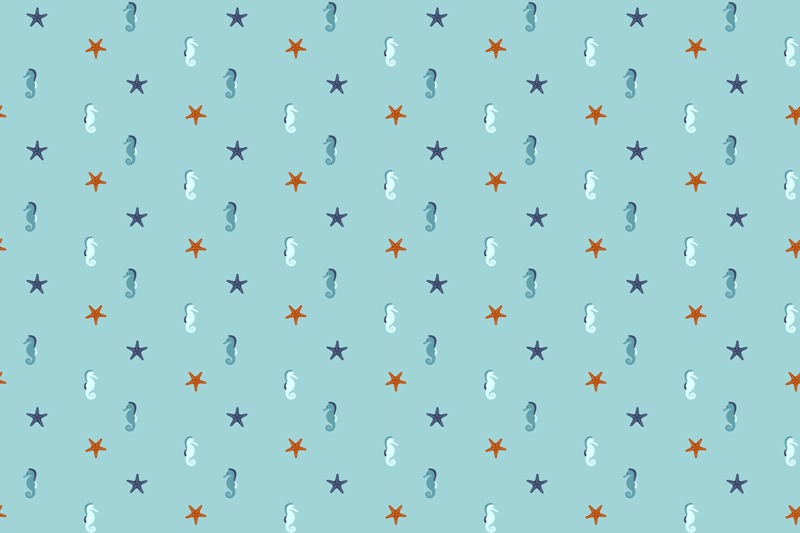 Tányéralátétek eredeti - tengeri ló és csillaghal minta - TenStickers