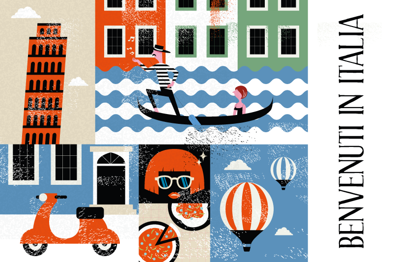 Élénk olasz táj - tányéralátétek eredeti - TenStickers