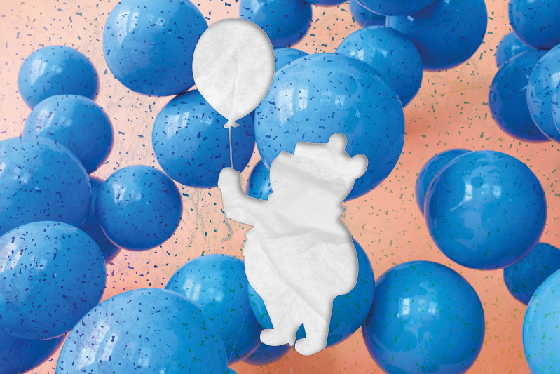 Maci léggömböt tartó tányéralátétek gyermekeknek - TenStickers