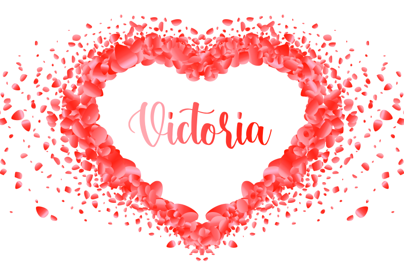 Szirmok alkotó szív név alátétek - TenStickers