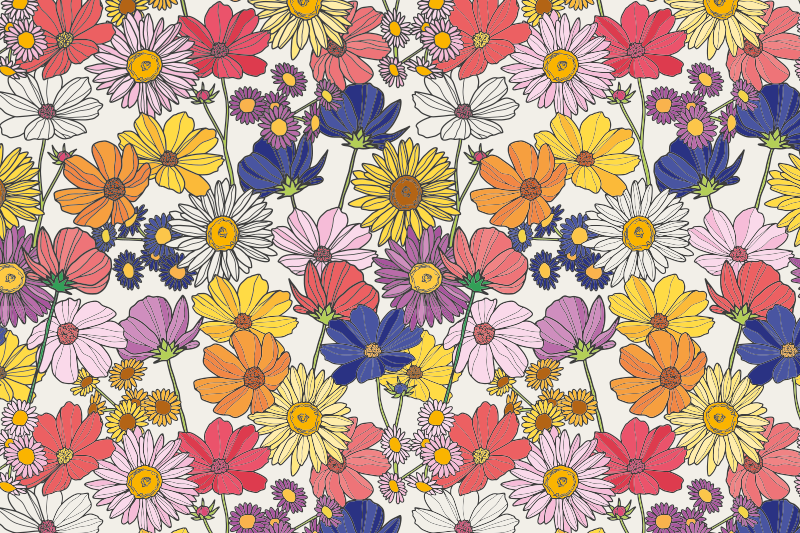 Élénk növényi elrendezés tányéralátétek gyermekek számára - TenStickers