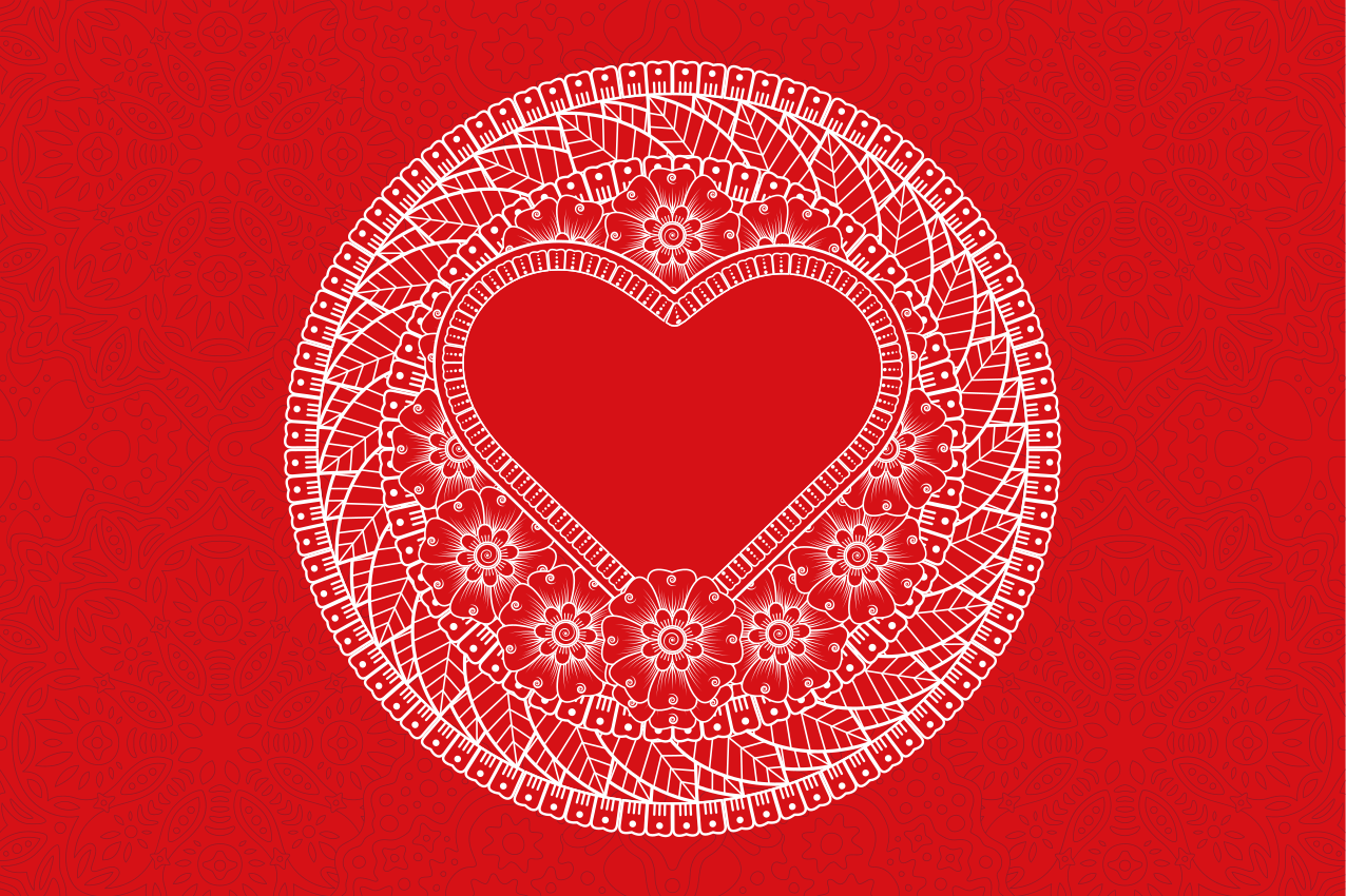 Szív mandala eredeti helytakarók - TenStickers