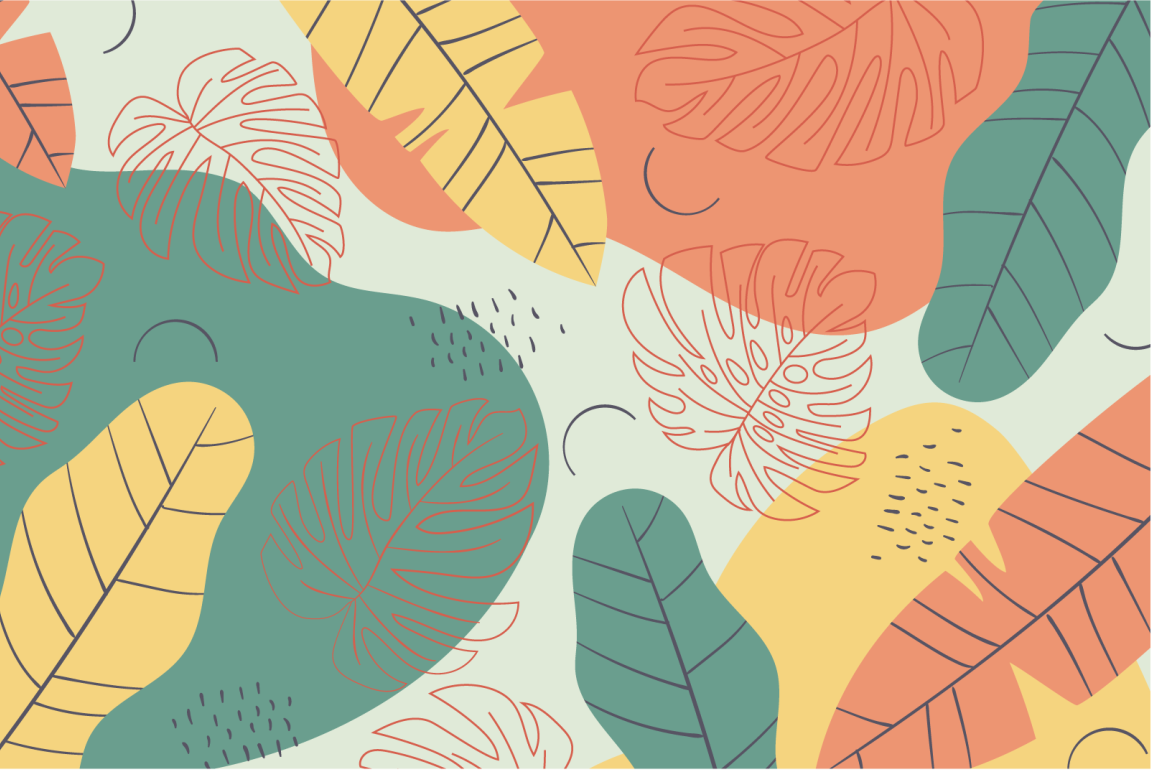 Eredeti tányéralátétek levélmintás grafikával - TenStickers