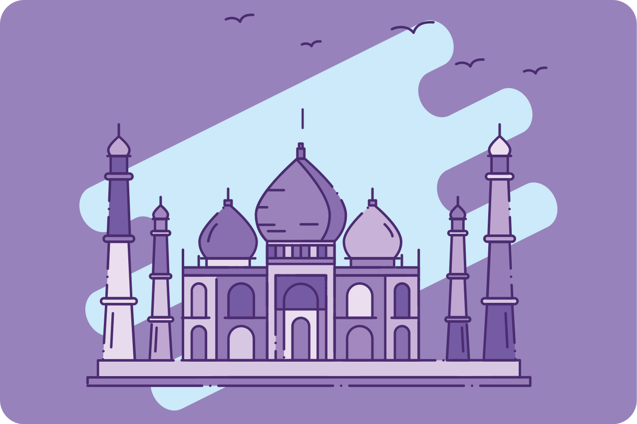 Tányéralátétek modern taj mahal sziluett - TenStickers