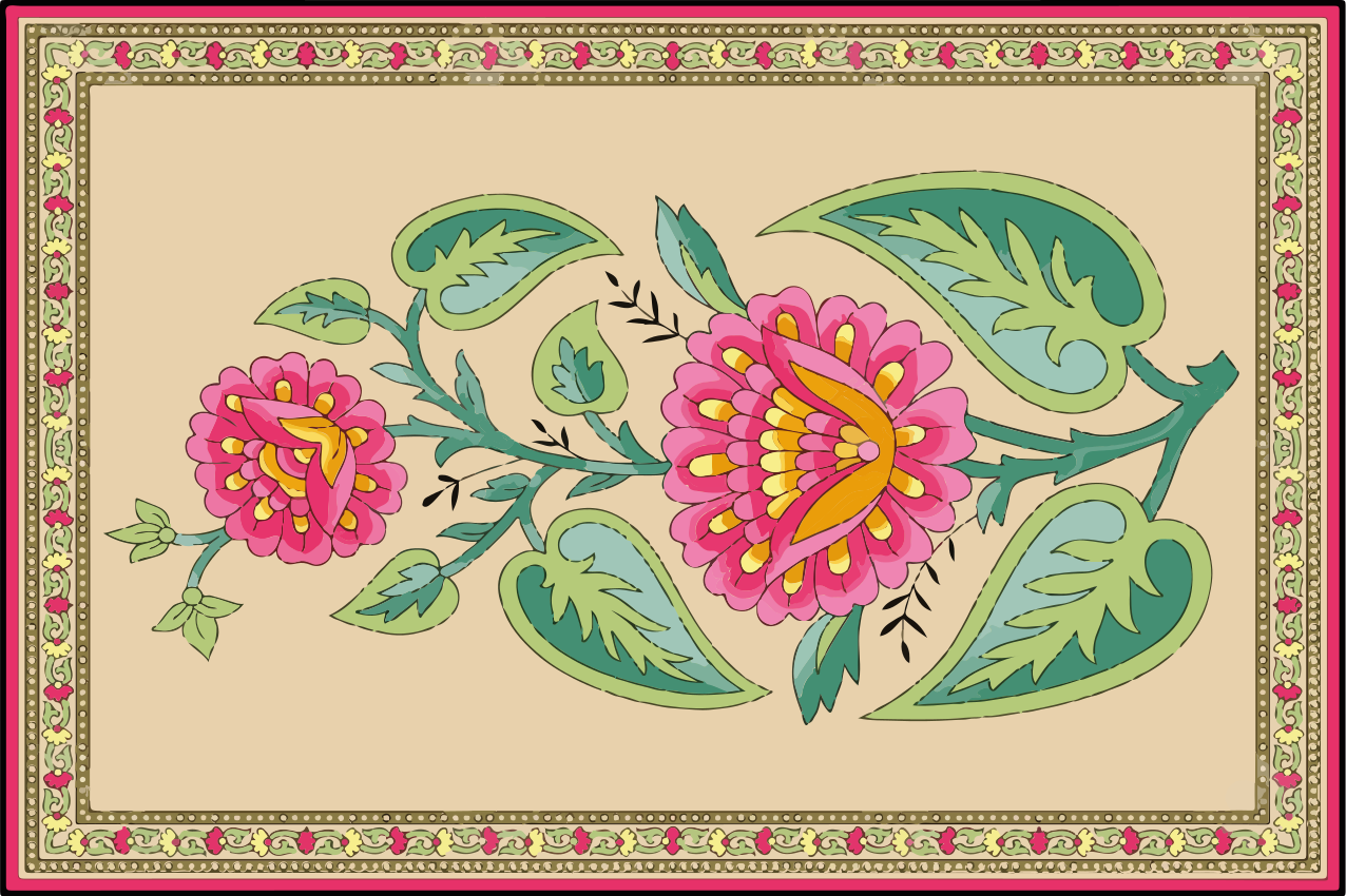 Indiai mughal virág eredeti alátétek - TenStickers