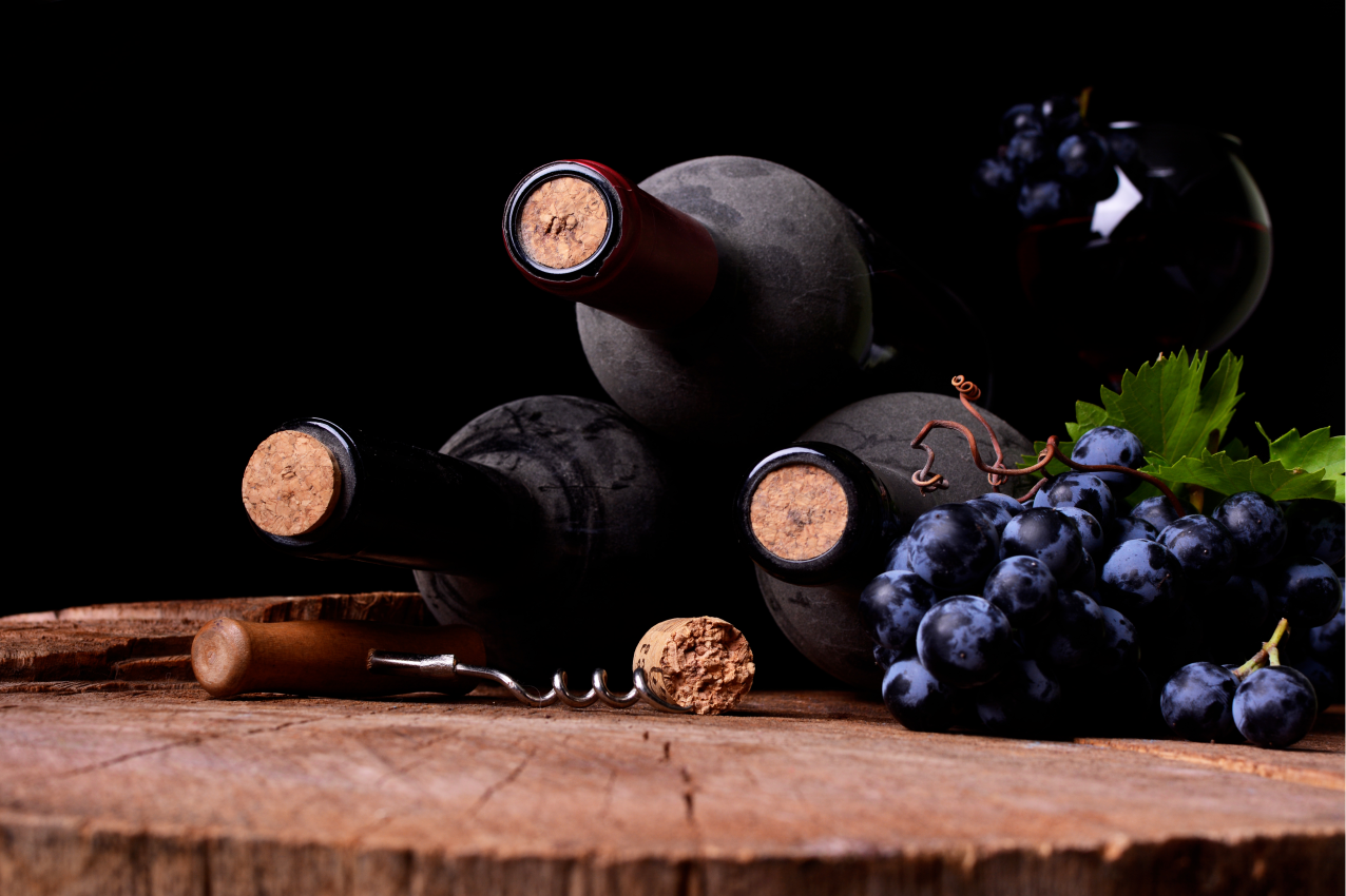 Szőlő és borosüvegek - tányéralátétek eredeti - TenStickers