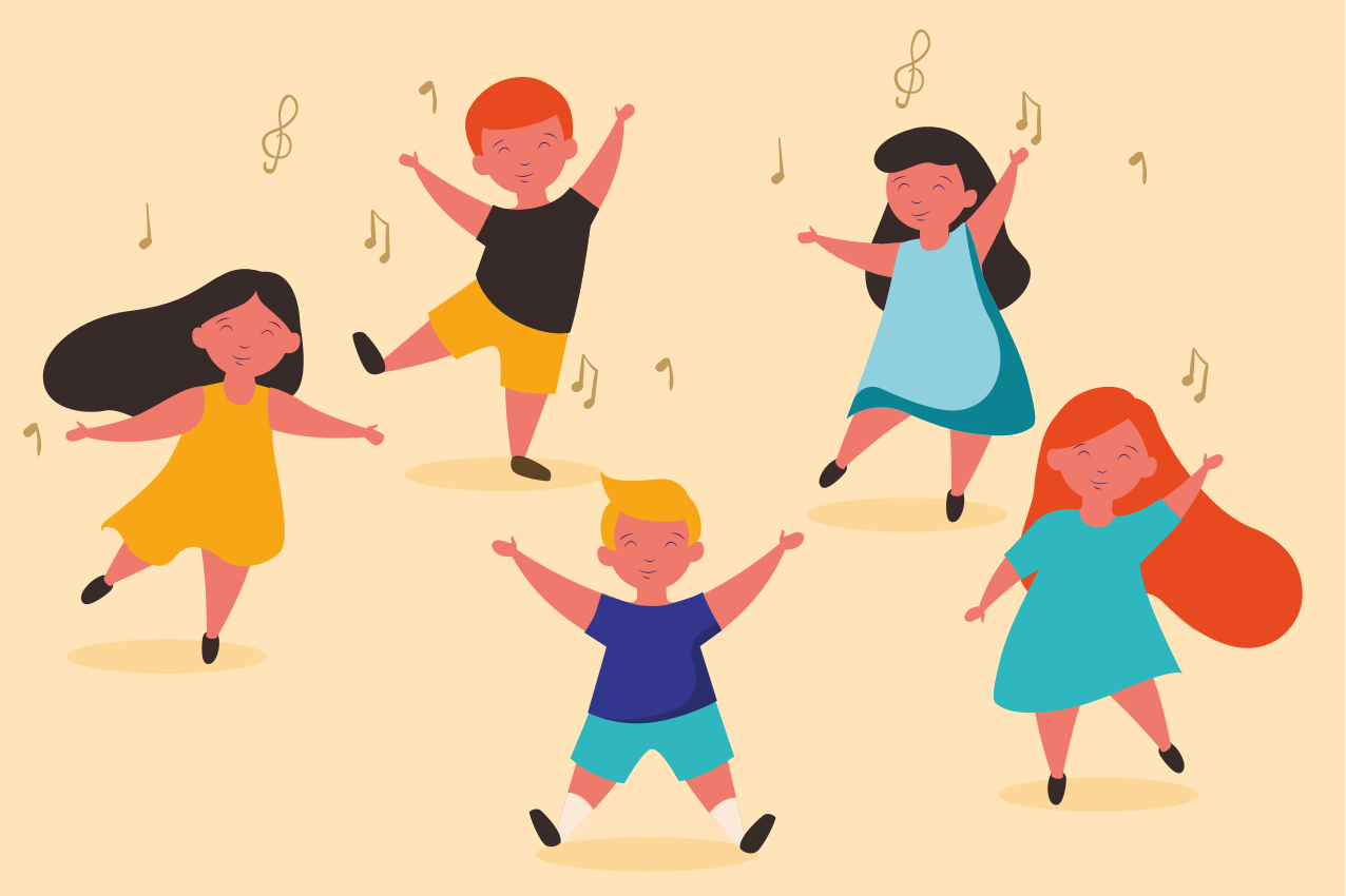 Házi terítőket táncoló gyerekek - TenStickers