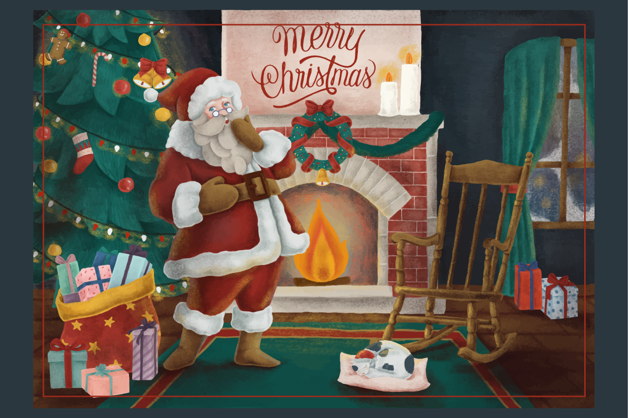 Tányéralátétek karácsony mikulás találkozóhoz - TenStickers