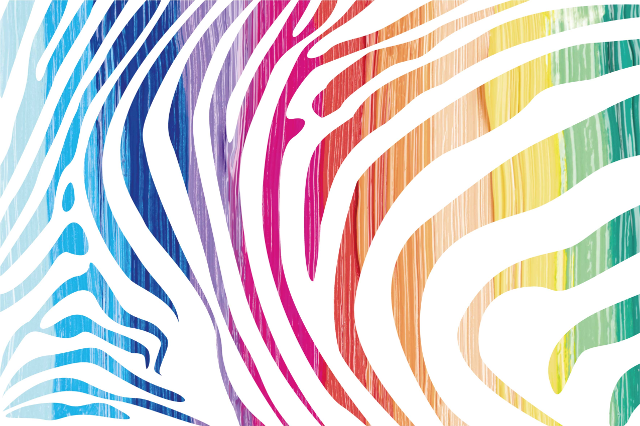 Színes zebra csíkos tányéralátétek eredeti - TenStickers