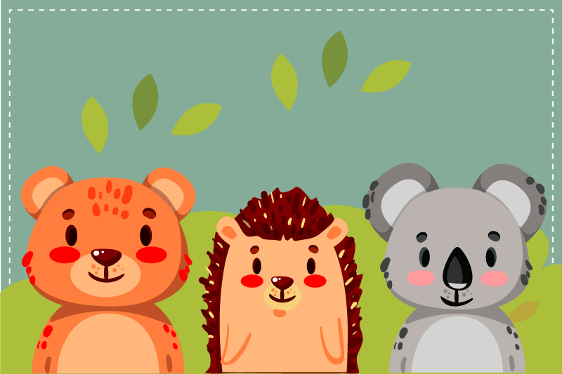 Aranyos Állatbarátok tányéralátétek gyermekeknek - TenStickers