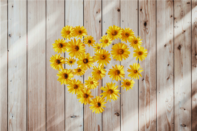 Eredeti tányéralátétek szív virágkompozícióval - TenStickers