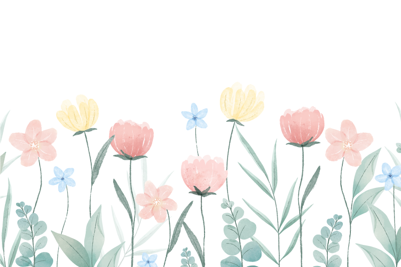 Eredeti tányéralátétek virágos színes összeállításban - TenStickers