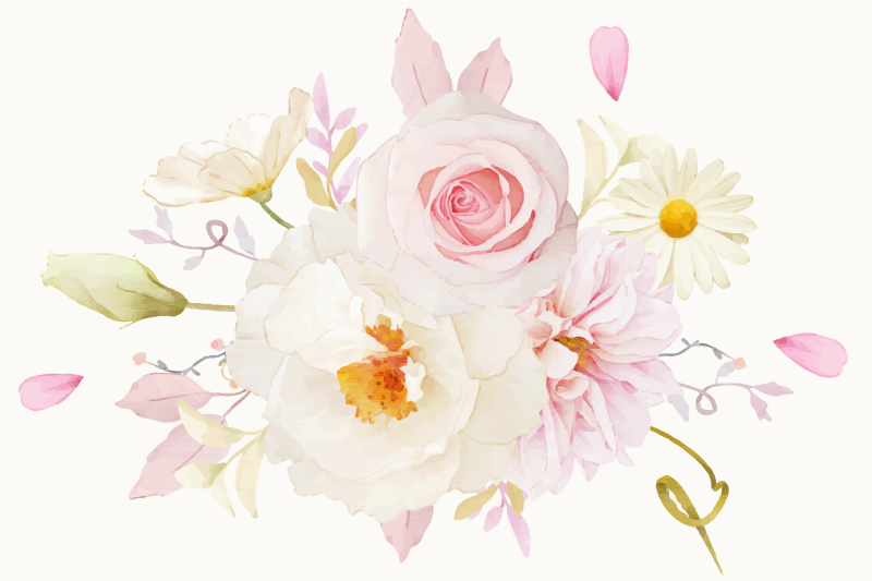 Fehér rózsaszín virágok modern alátétek - TenStickers