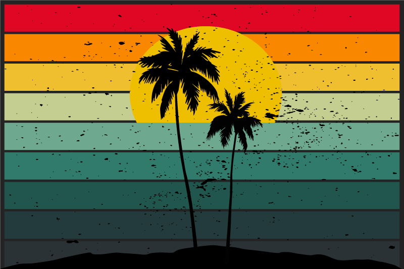 Tropical sunset landscape tányéralátétek eredeti - TenStickers