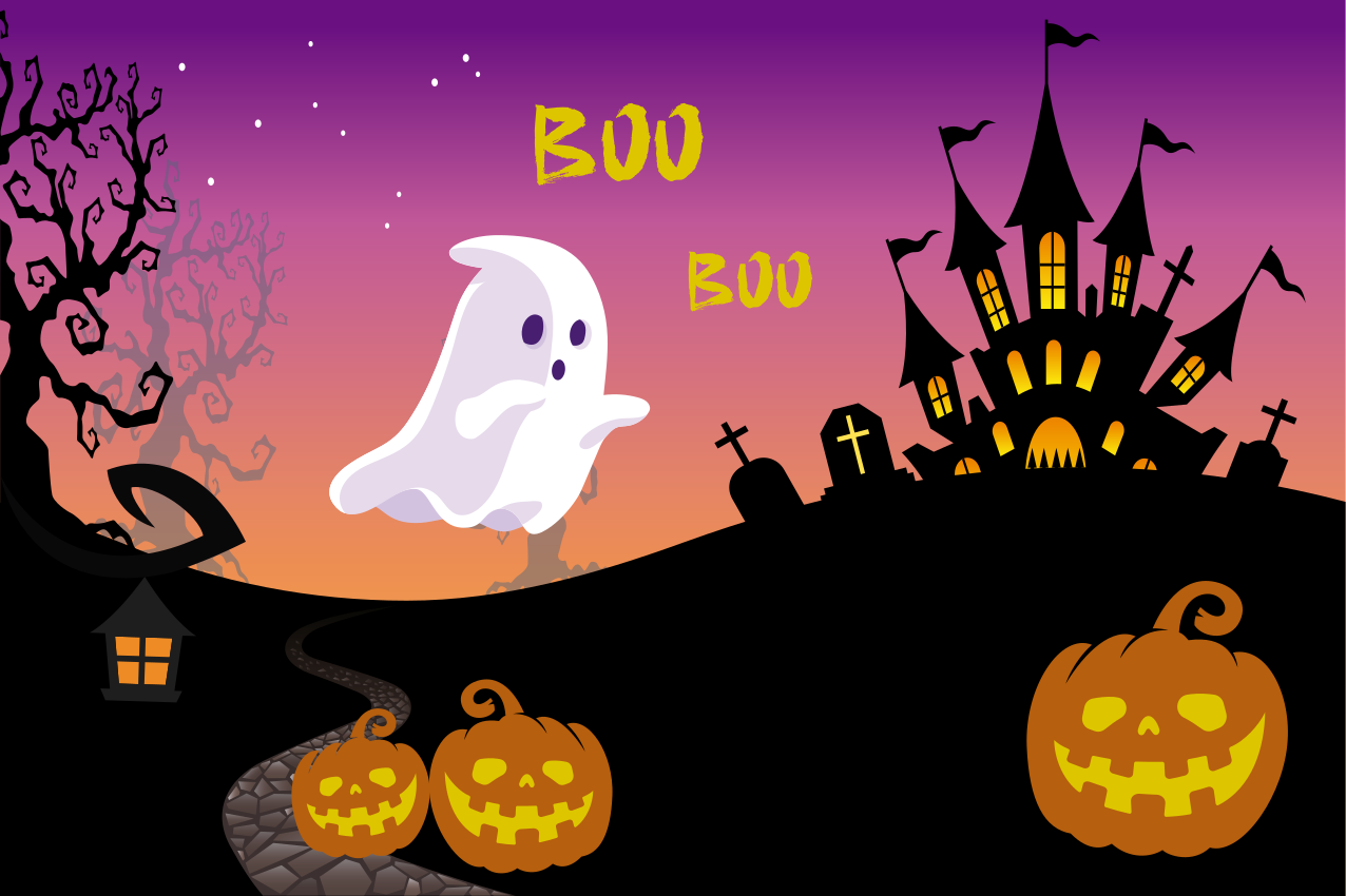 Boo halloween night halloween placemats - TenStickers