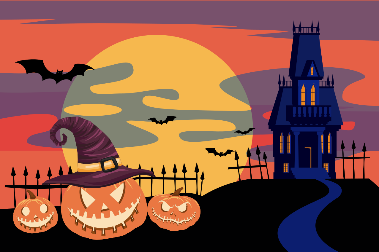 Tányéralátétek halloween - tökös rémálom jelenet - TenStickers