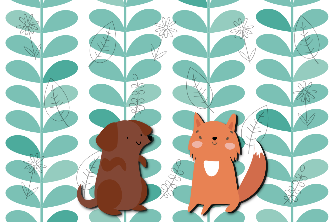 Róka és kutya legjobb barátai gyermekek teríték - TenStickers