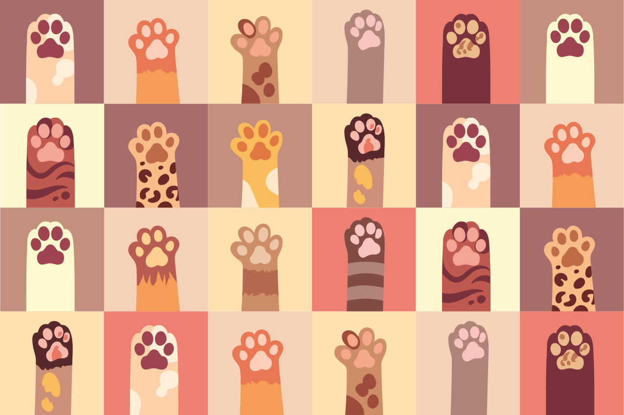 Paw print motif tányéralátétek eredeti - TenStickers