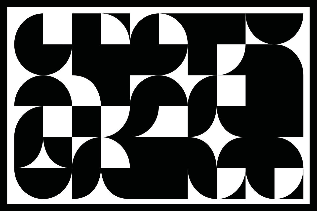 Modern tányéralátétek geometrikus fekete mintával - TenStickers